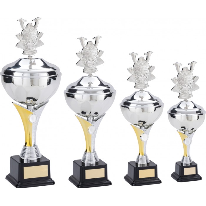 V-RISER  TROPHY CUP WITH SAMURAI HEAD - AVAILABLE IN 4 SIZES
